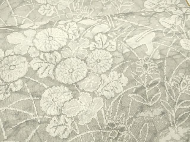 平和屋着物○西陣 老舗 渡文謹製 手織 両面 全通柄袋帯 纐纈