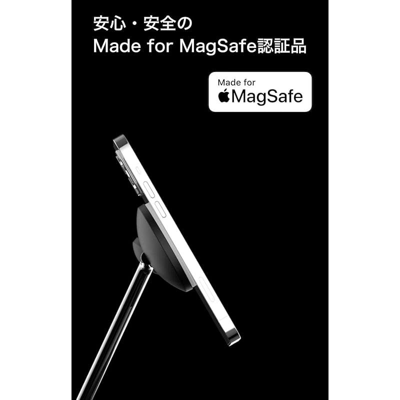 VGP 2025受賞 Belkin 3 in 1 MagSafe充電器 最大15W高速充電 ワイヤレス充電器 MagSafe公式認証 iPhone 15 | 14 | 13 | 12 | Apple Watch | AirPods 対応 ブラック WIZ 1