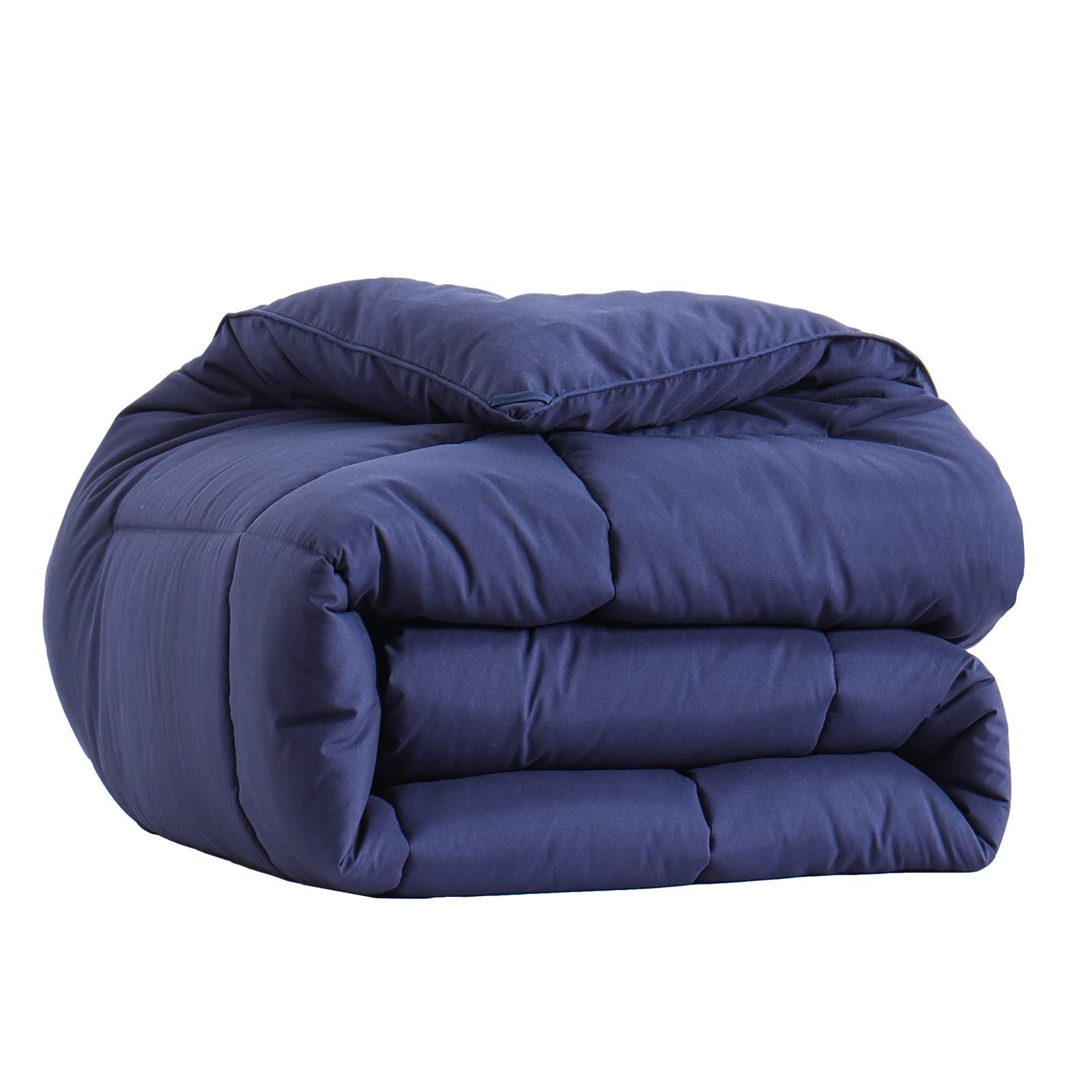 ダブル_ブルー RUIKASI 掛け布団 ダブル 冬 かけ布団 オールシーズン ふとん 洗える かけふとん 肌掛け布団 軽量 通気 抗菌防臭 190x210cm ブルー