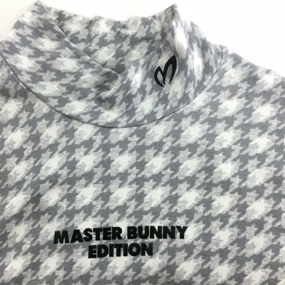 【超美品】マスターバニー 長袖ハイネックシャツ 白 千鳥格子地模様 レディース 1(M) ゴルフウェア 2022年モデル MASTER BUNNY EDITION 美品】マスターバニー 長袖ハイネックシャツ グレー×白 千鳥格子