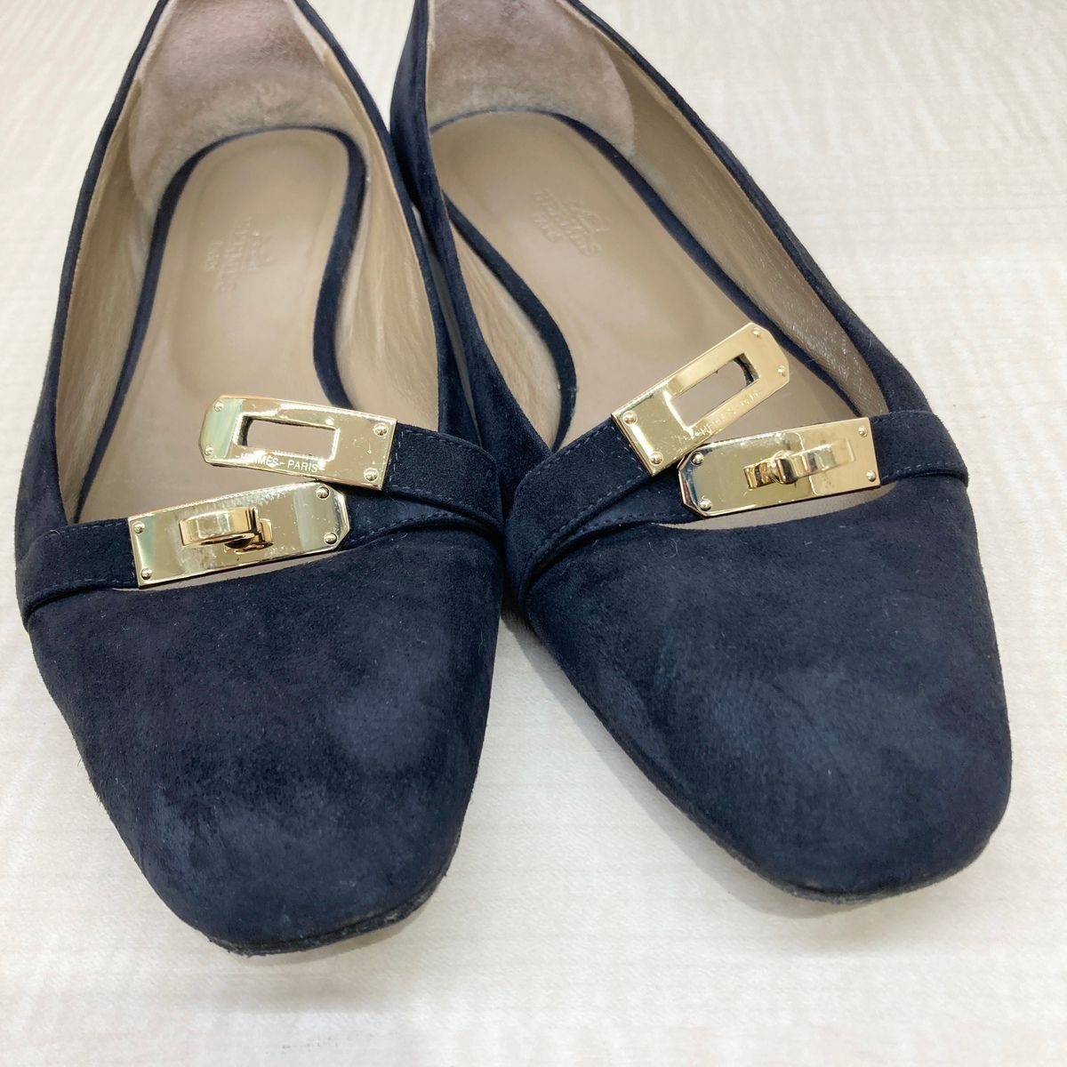 エルメス フラット シューズ パンプス ビルバオ 36 ケリー バックル 靴