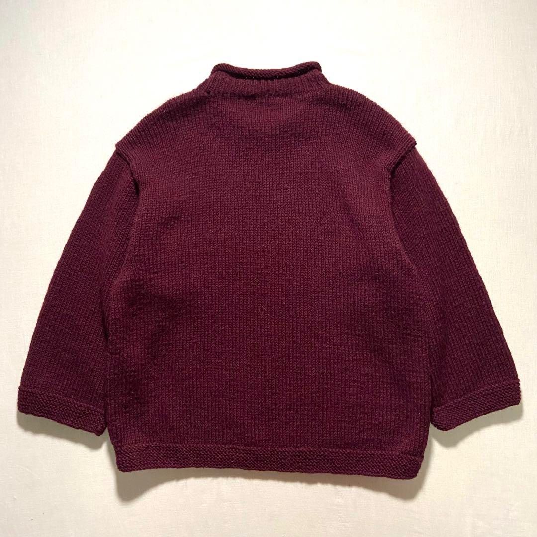 Mcmachan Woolen フラワー ニット バーガンディ ワインレッド - メルカリ
