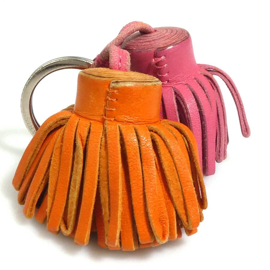 エルメス カルメン ウノドス キーリング チャーム ブラウン ネイビー