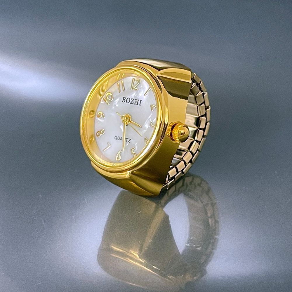 新品 リング 指輪 時計 リングウォッチ フィンガーウォッチ 指時計 ゴールド - メルカリ