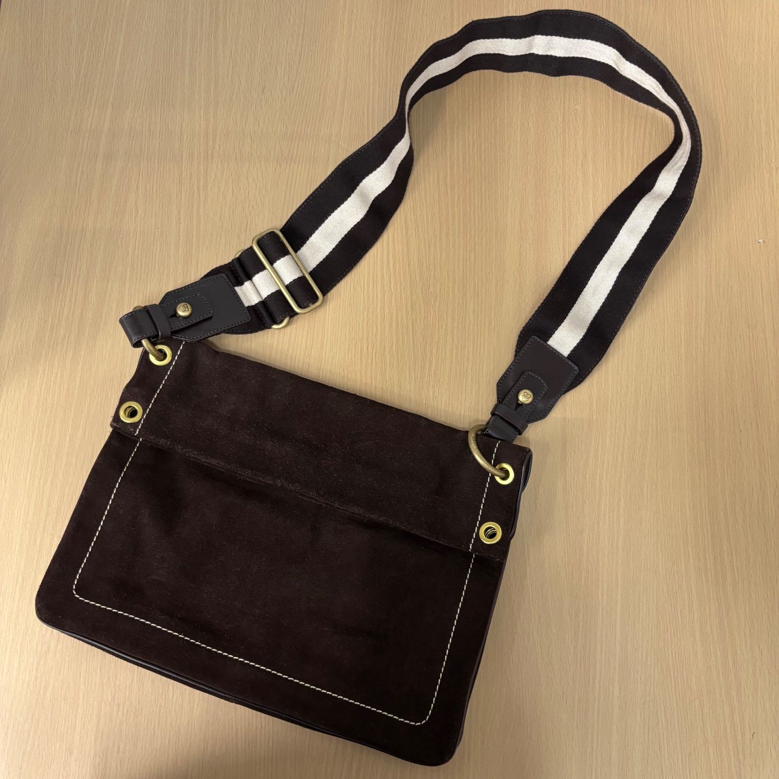 ▪️BALLY バリー スエード ショルダーバッグ ダークブラウン - メルカリ