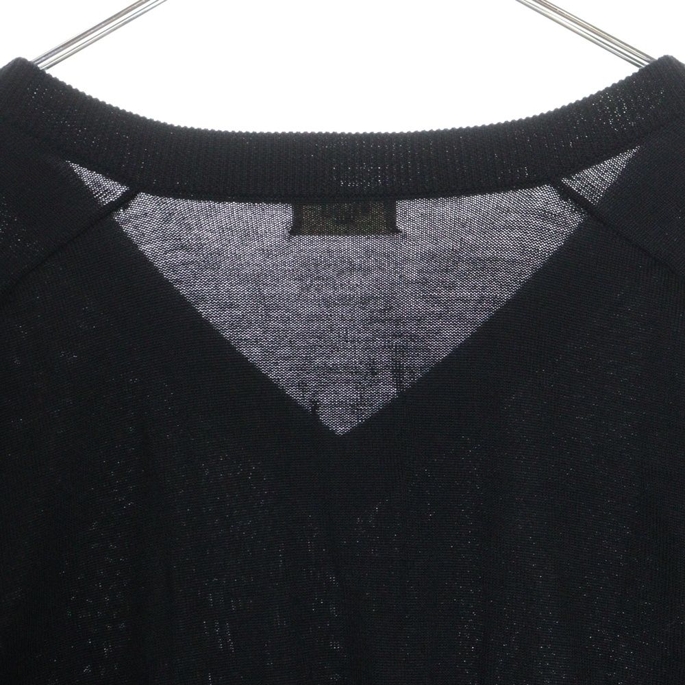 CELINE (セリーヌ) ロゴ刺繍 Vネック ニットカーディガン ブラック  