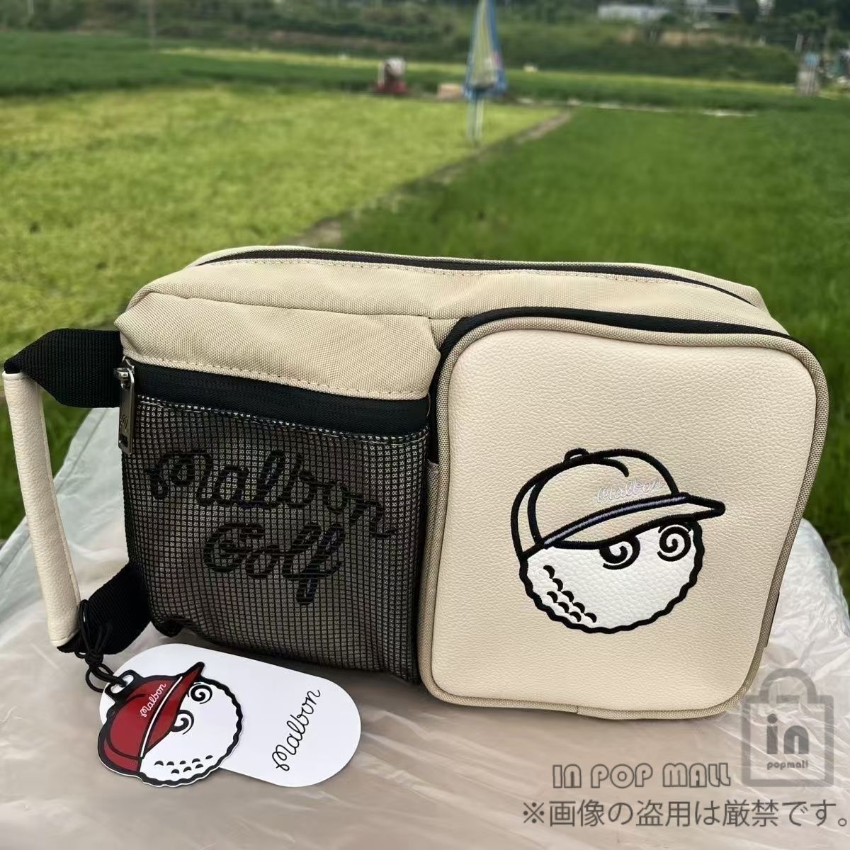 malbon golf ゴルフ カートバッグ ハンドバック（緑・白・黒）