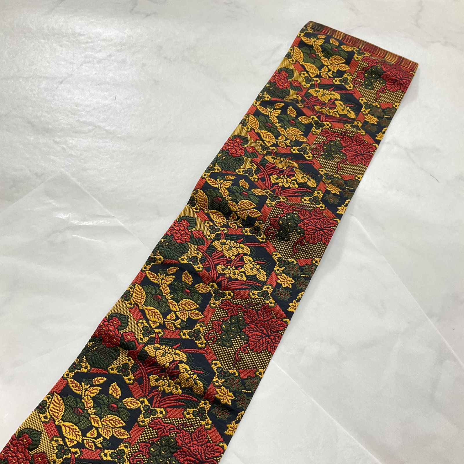 ☆いろどり☆ 未使用品 高級 正絹 紬 半幅帯 粋で 可愛らしい 切嵌