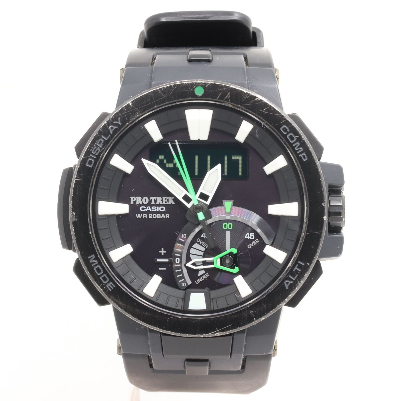 ITR107H93N32 即決 本物 CASIO PROTREK カシオ プロトレック PRW-7000 ブラック タフソーラー ラバー メンズ 腕時計 SS ウォッチ