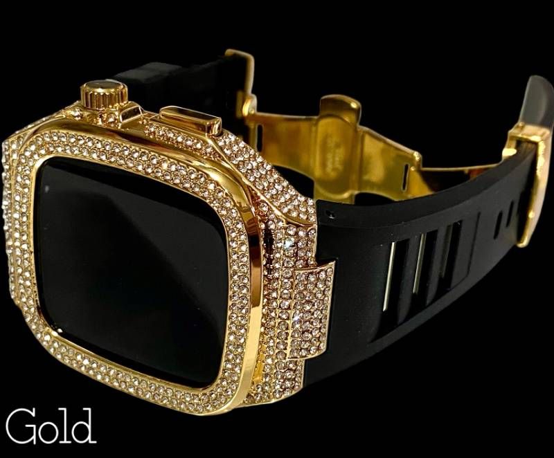 アップルウォッチケース 互換性カスタム カバー 保護 ギフト 42 44 45 46 キラキラ ベルト レザー バンド series 4 5 6 7 8 9 10 11 se1 2 3 KG1