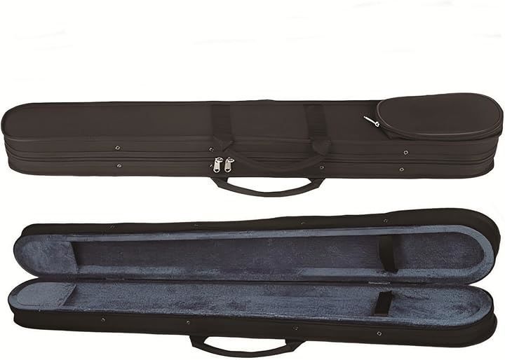 ZERONOWA 弓ケース 弦楽器共用 2本収納 バイオリン ビオラ チェロ対応 ストラップ付 ブラック