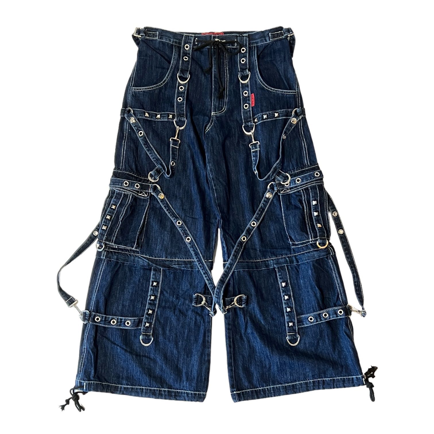 正規取扱店 Tripp NYC(トリップニューヨークシティ)DENIM Strap PANT(JM7117M-DS)*トリップニューヨークシティ ワイドパンツ ワイドデニム ボンデージパンツ B系 パンク Y2K ボンテージ バギーデニム