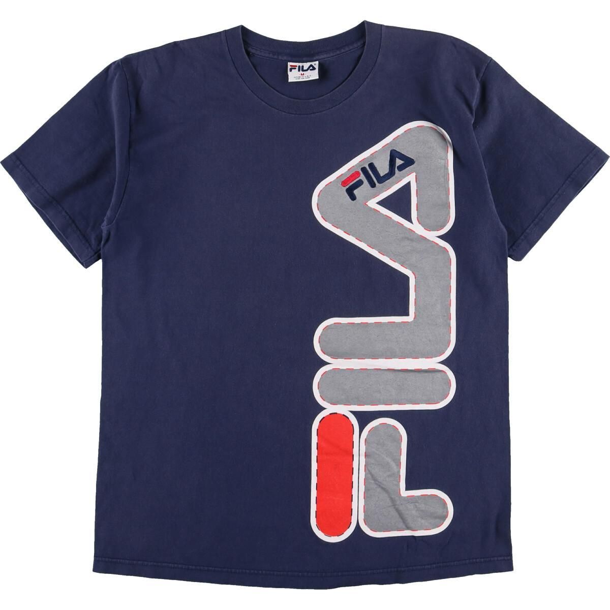 古着 90年代 フィラ FILA ロゴプリントTシャツ USA製 メンズM