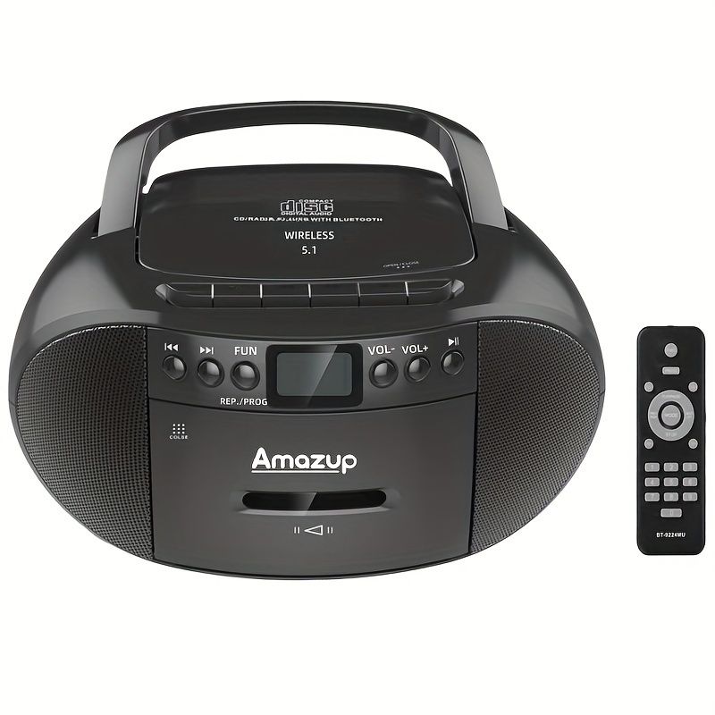 新着商品 多機能CDプレーヤーワイヤレス接続USB再生ステレオデュアルスピーカーAM|FMラジオカセット再生ポータブルステレオステレオヘッドフォンインターフェースリモコンA-Bリピート録音機能nMe