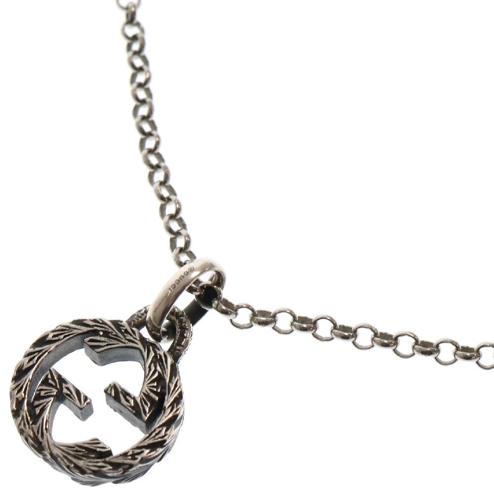 GUCCI (グッチ) インターロッキングG ペンダント ネックレス シルバー 455535 J8400
