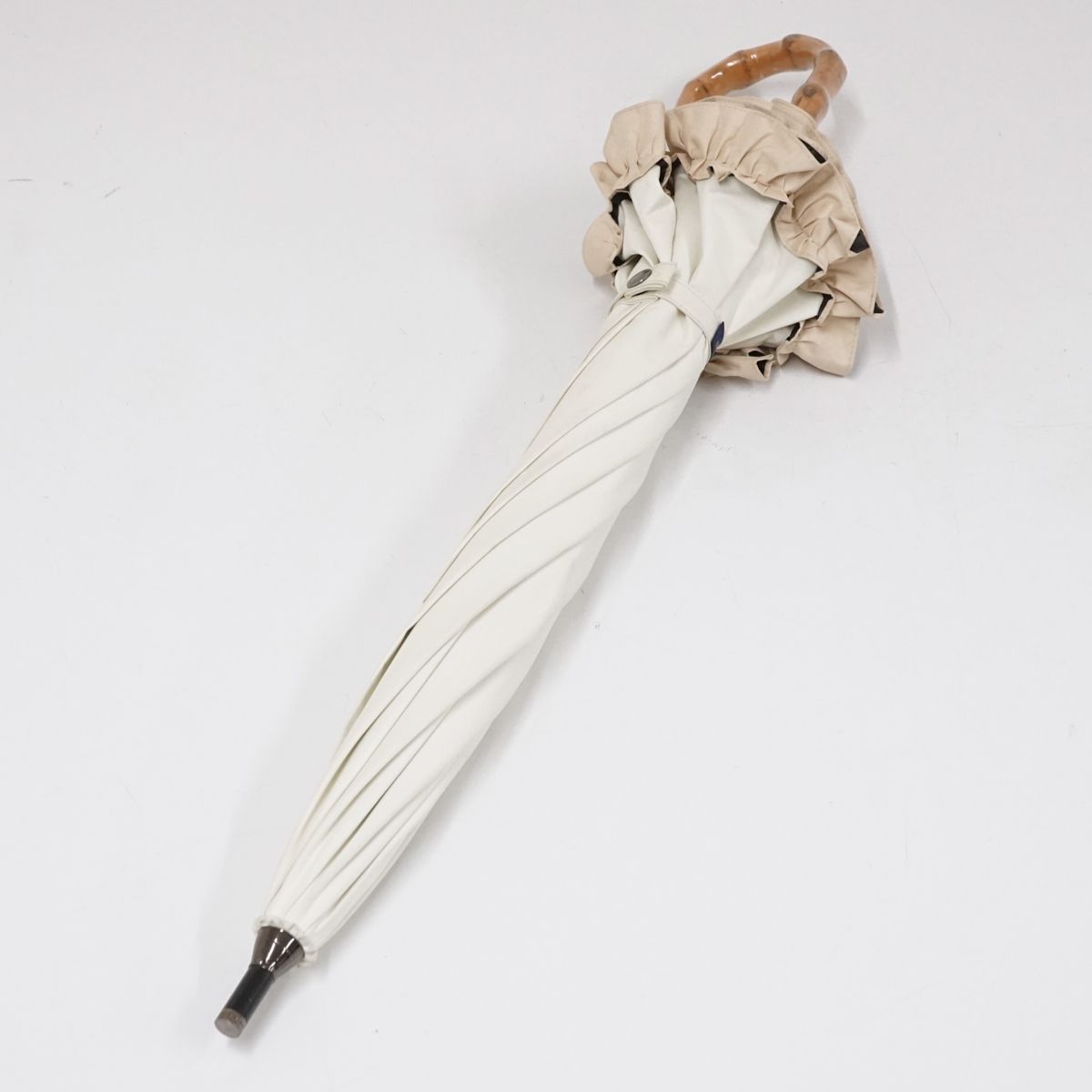 日傘 芦屋ロサブラン 完全遮光日傘 USED品 アイボリー ベージュ