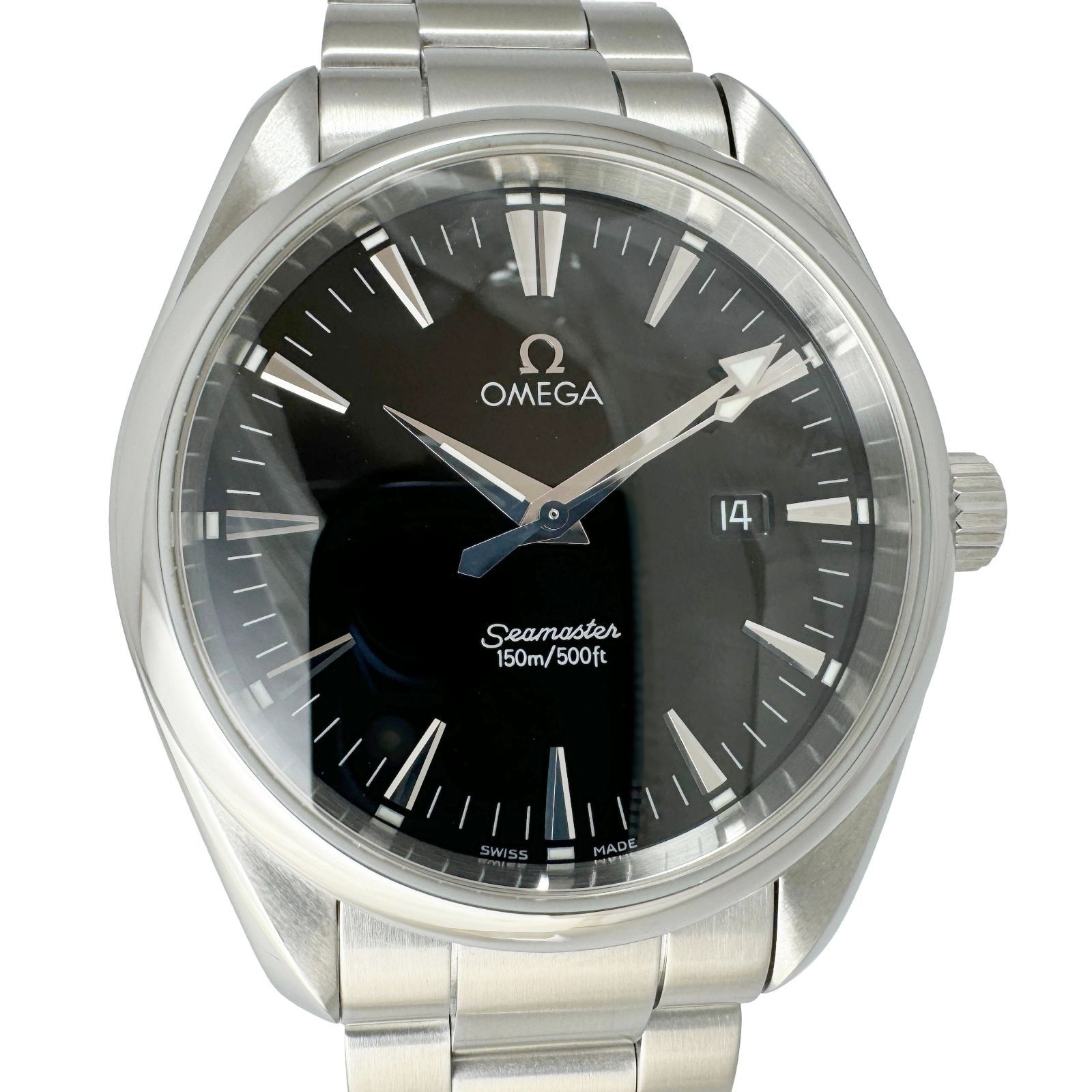 OMEGA オメガ シーマスター アクアテラ メンズ腕時計 2517.50 クオーツ 黒文字盤 外装仕上げ AAランク