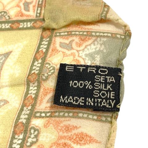 極美品☆ETRO エトロ☆大判シルクスカーフ イエロー/マルチカラー ETRO 並行輸入品 エトロ スカーフ シルク マルチカラー Scarf