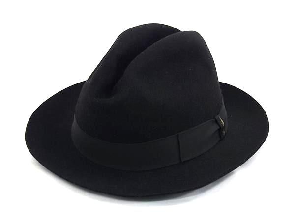 BORSALINO ボルサリーノ フェルト ハット 帽子 メンズ レディース ブラック系 FS4723