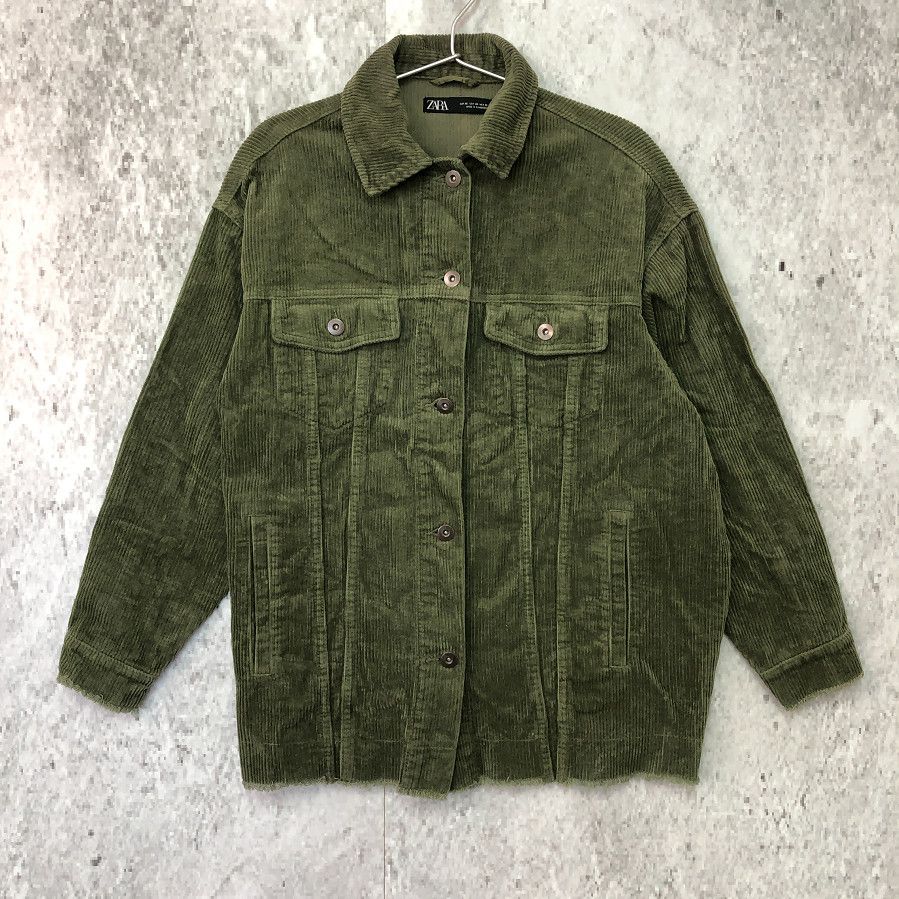 ZARA ザラ コーデュロイ カットオフ ジャケット カーキ XSサイズ 〇