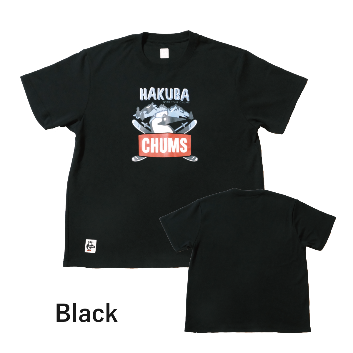 チャムス　Tシャツ　ウィメンズ　レディース　ブラック　CHUMS HAKUBA　半袖　BoobyFace