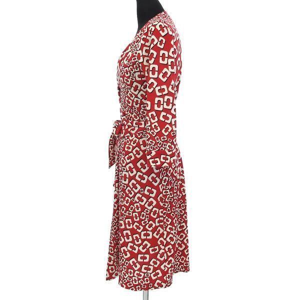 【美品】DVF ダイアンフォンファステンバーグ シルク ワンピース Pサイズ 赤 美品】DVF ダイアンフォンファステンバーグ シルク ワンピース P