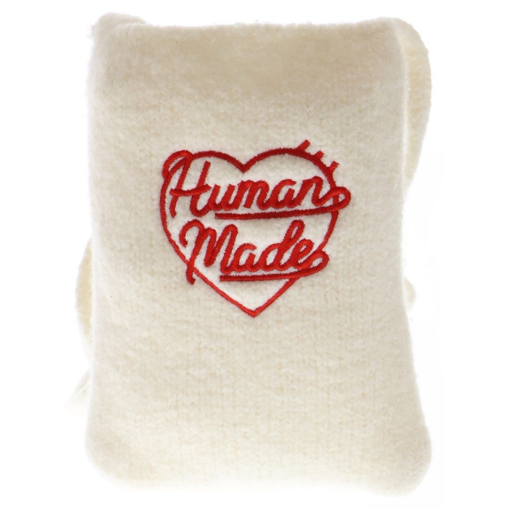 HUMAN MADE (ヒューマンメイド) ロゴ刺繍スクエアショルダーバッグ ホワイト