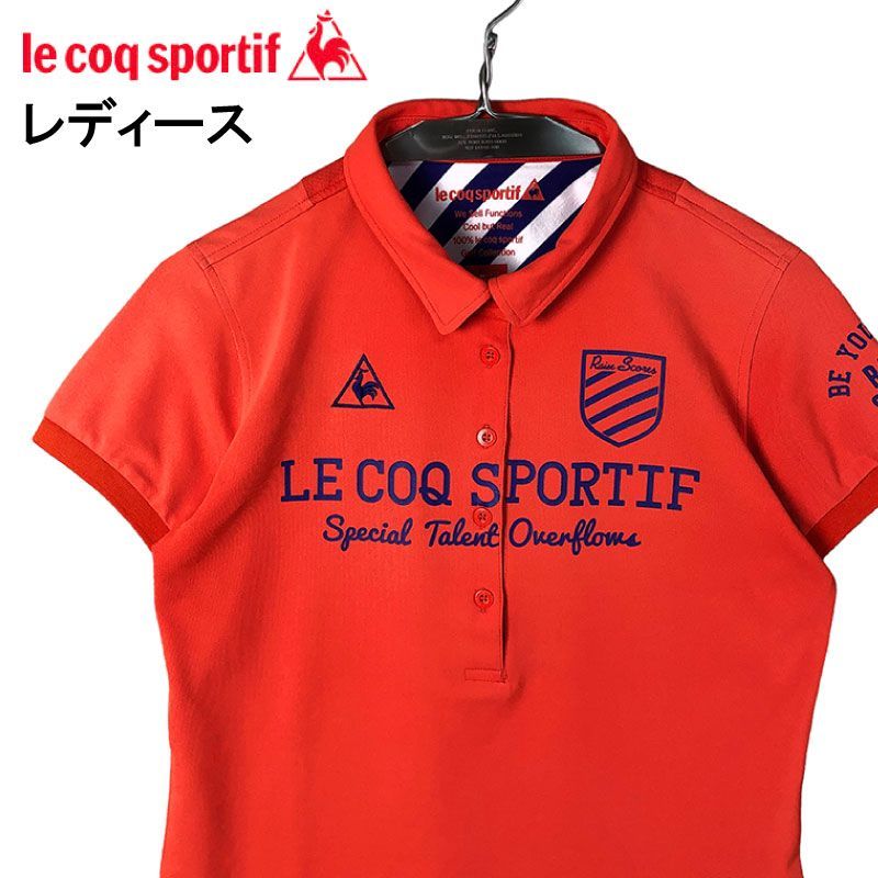 LECOQ GOLF ルコックゴルフ 半袖ポロシャツ オレンジ系 L レディース ゴルフウェア 2307‐NP‐6270‐G04 