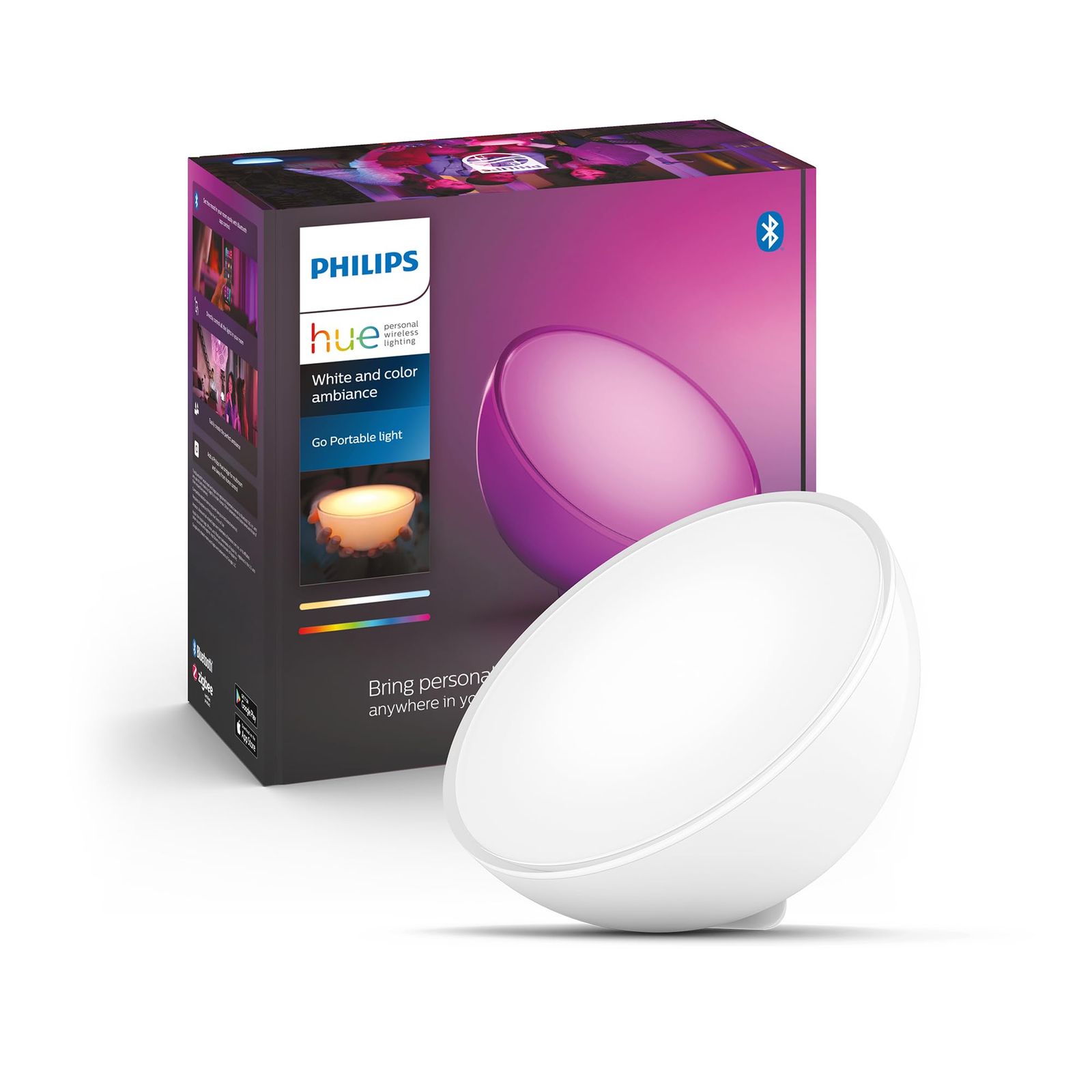 フィリップスヒュー(Philips Hue) Go ポータブルライト - スマート照明 テーブルランプ Alexa対応 マルチカラー 1600万色 電球色 昼白色 調光 調色 スマートホーム 間接照明 LED スマートライト 音声操作 ア [ポータブルライト]