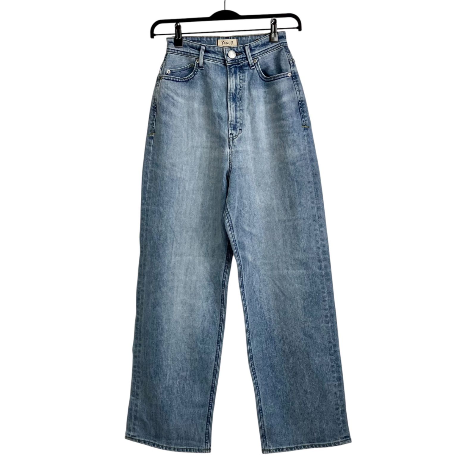 YANUK ルーズストレート JOAN FVS 22 ライトブルー 水色 ヤヌーク ジョーン コットン デニムパンツ 57131301
