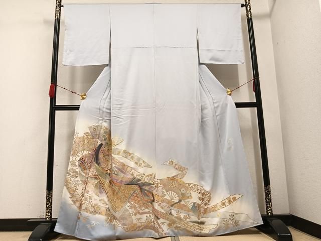 平和屋着物●金彩友禅 卓越技能者 名工 和田光正 色留袖 女人扇面花文 暈し染め 金彩 さが美扱い 正絹 AABC1734ph