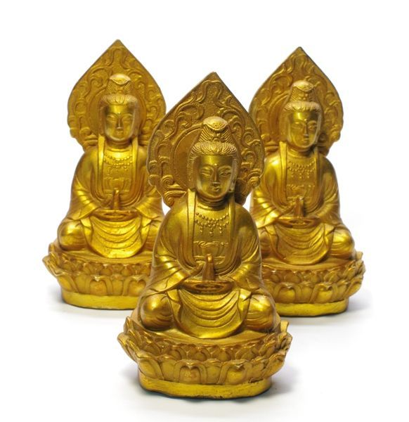 観音菩薩像 蓮華座 (14cm) 金属製 観音仏 慈悲の仏 中国伝統工芸