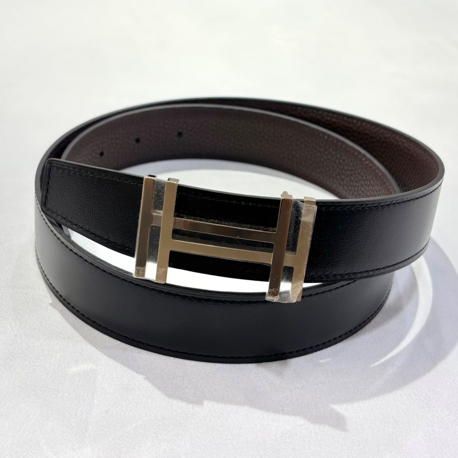 極美品 エルメス H・オ・カレ バックル ダブルH ベルト ゴールド 保存袋付き 極美品 エルメス H・オ・カレ バックル ダブルH ベルト ゴールド 保存