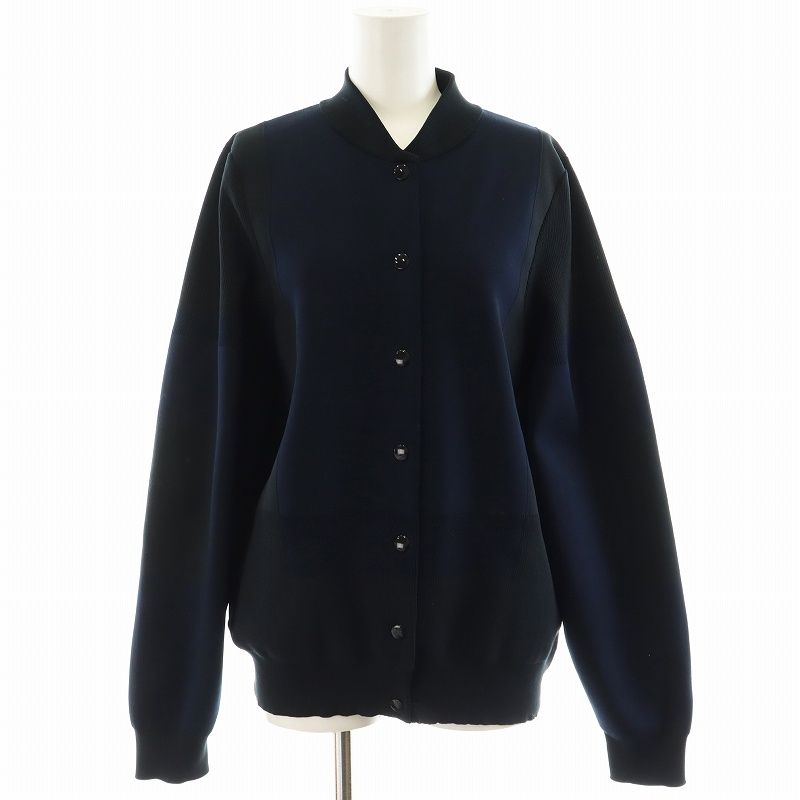 エンフォルド ENFOLD 21AW KNIT ニットジャンパー ブルゾン 38 M 紺 