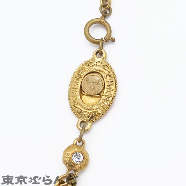 シャネル CHANEL ココマーク 1Pクリスタル チェーン ネックレス 