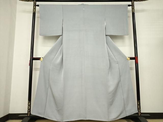 平和屋着物 上質な色無地 大小あられ地紋 薄墨色 正絹 AABC3214ck