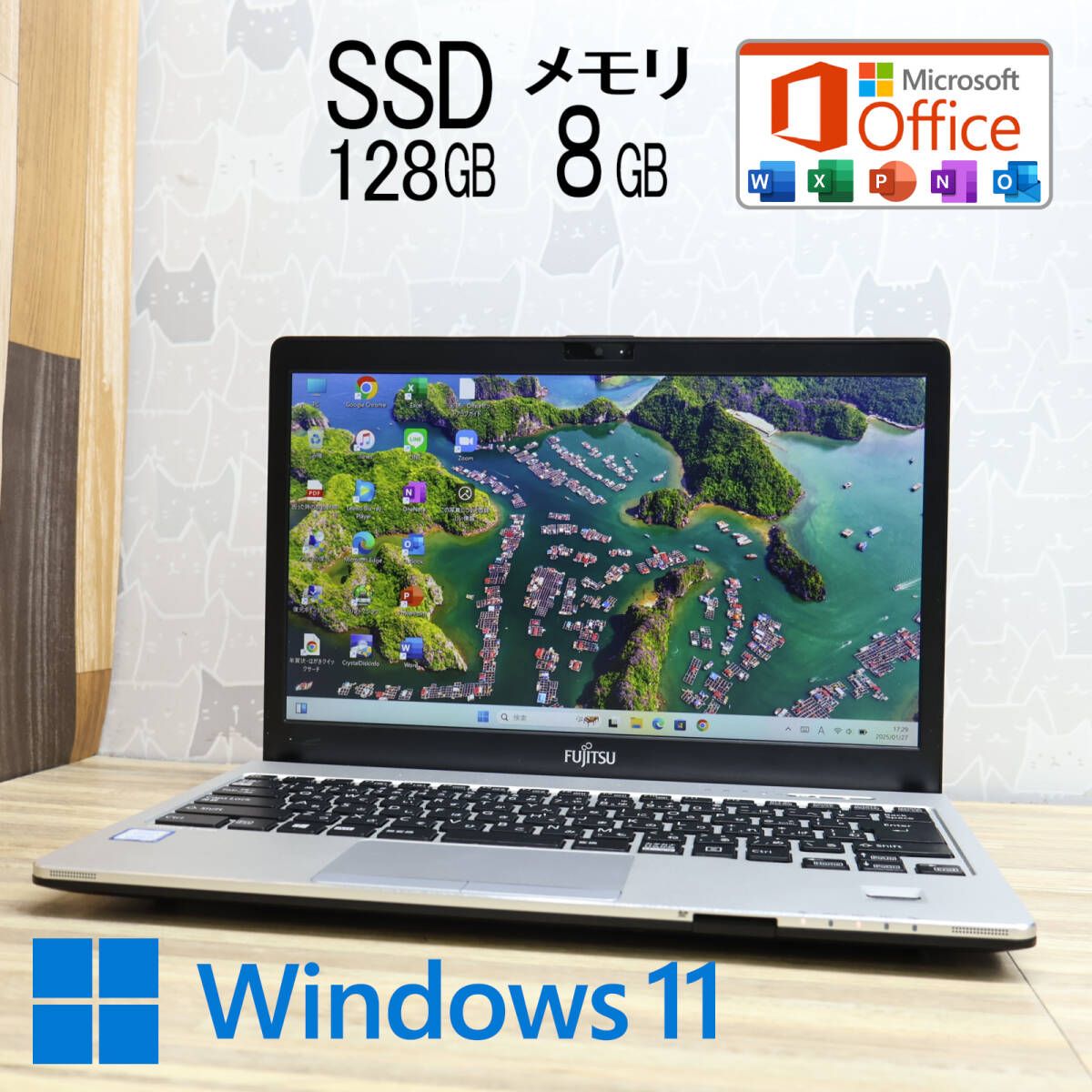 超美品 高性能8世代4コアi5！新品SSD128GB メモリ8GBS938/S Core i5-8250U Webカメラ TypeC Win11 MS Office2019 Hu0026BP84514