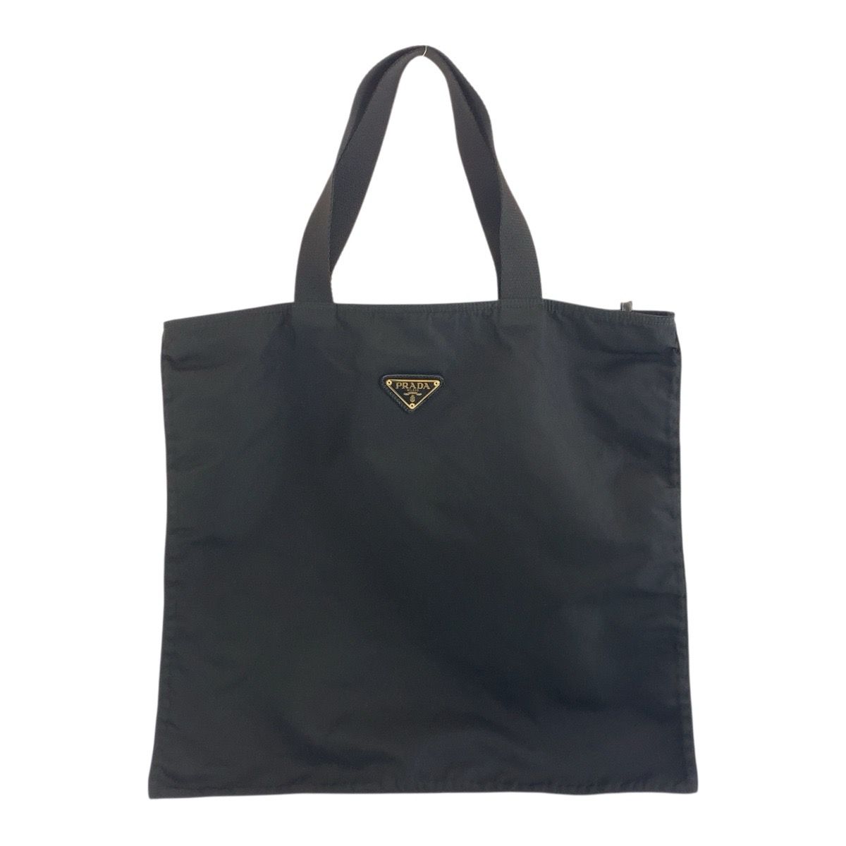 美品 PRADA プラダ テスート 三角ロゴプレート ブラック 黒