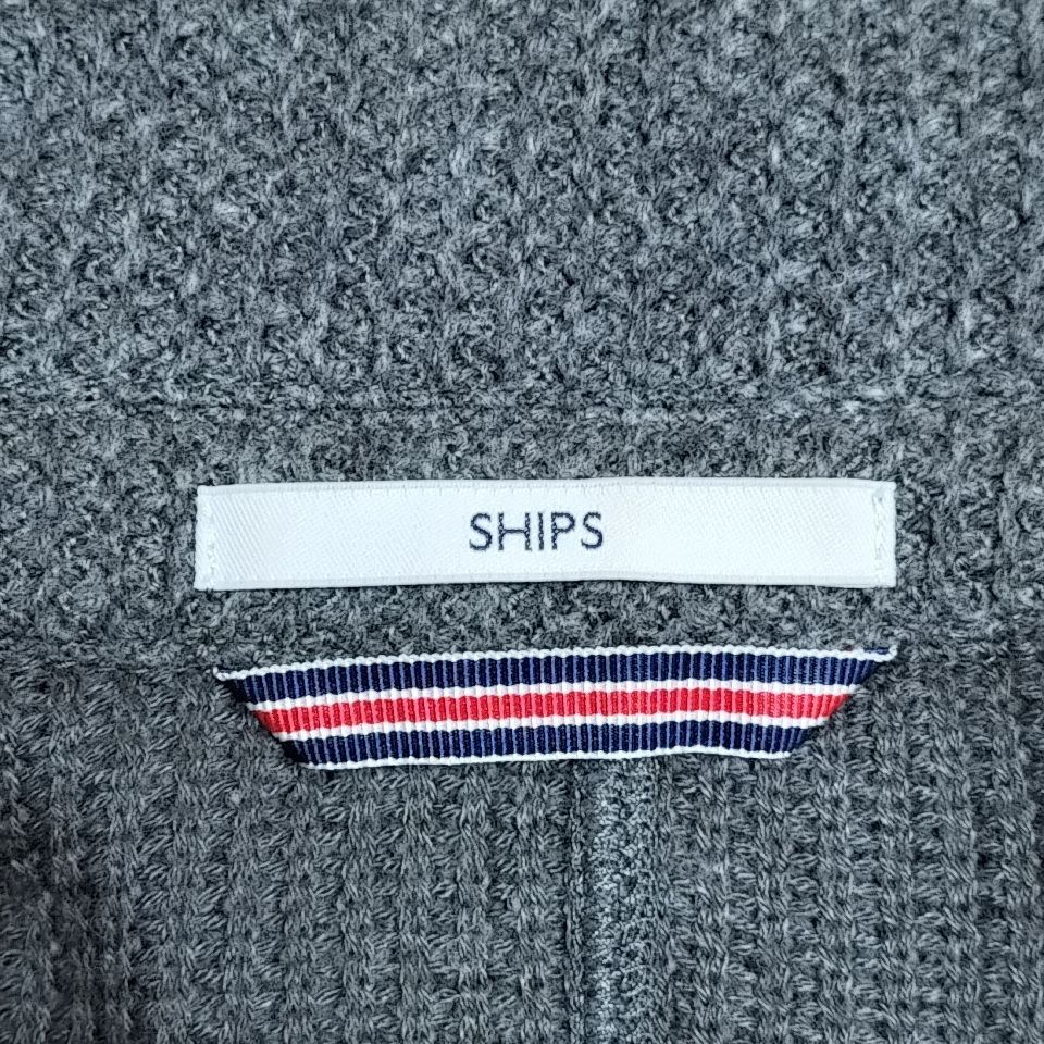 SHIPS シップス M グレー アクリルウール ニットジャケット