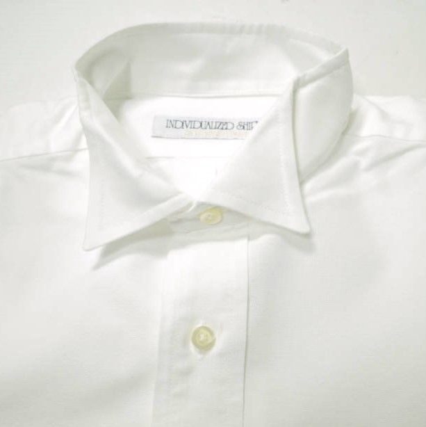 INDIVIDUALIZED SHIRTS インディビジュアライズドシャツ アメリカ製 UNITED ARROWSカスタムオーダー限定 オックスフォードウィングカラーシャツ オーダーサイズ(L程度) ホワイト 長袖 トップス g9947