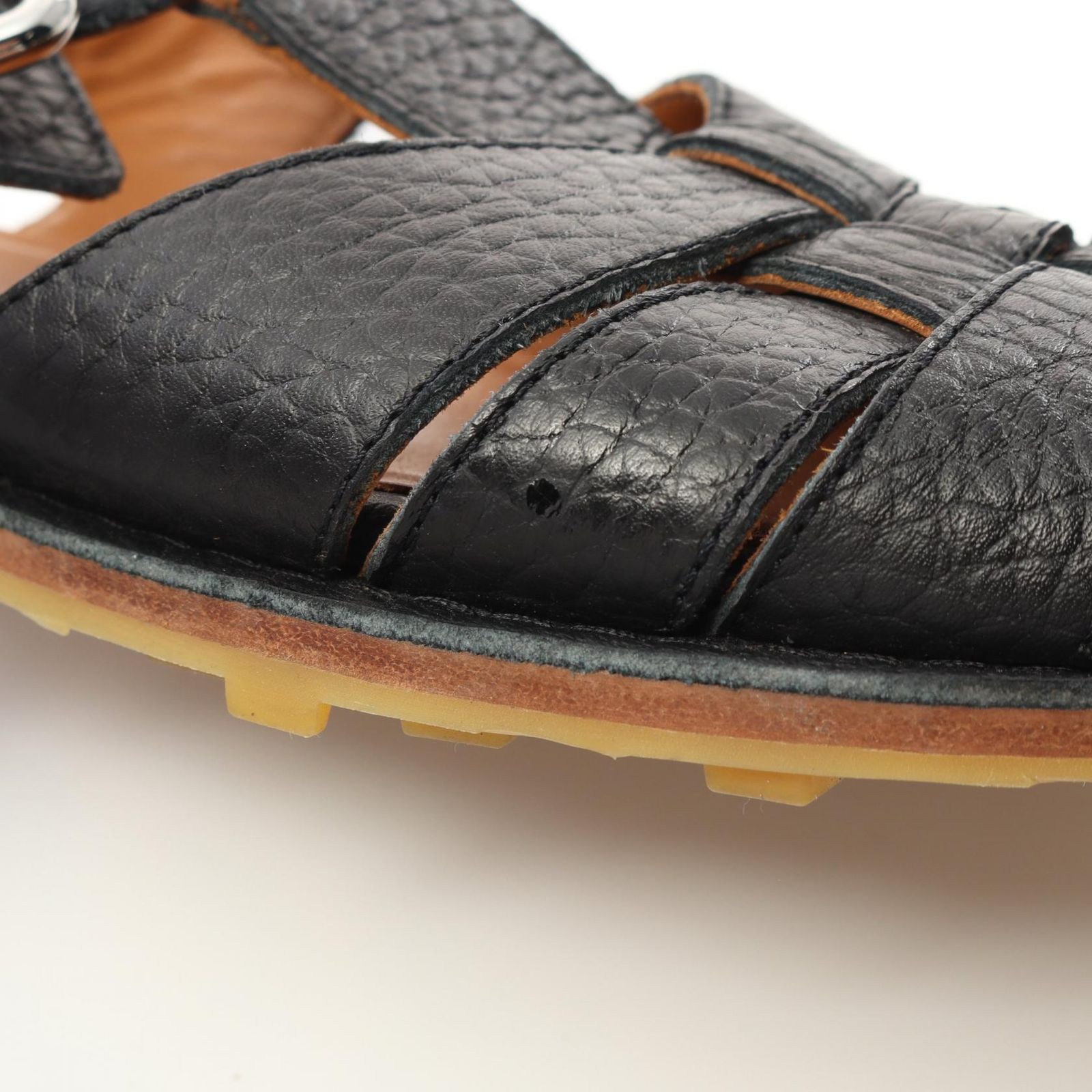 マルニ MARNI サンダル フィッシャーマンズ ブラック レザー サンダル 