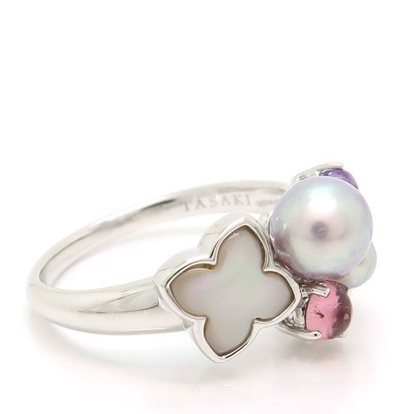 TASAKI マルチストーンリングK18 WG