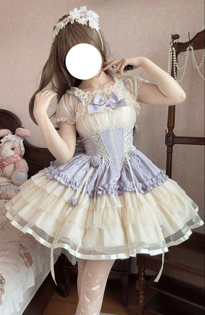 女子会にぴったり♪クラシカルロリータ風ミニワンピース 社交ダンスドレス ラテンダンス衣装 レッスンウェア ステージ衣装