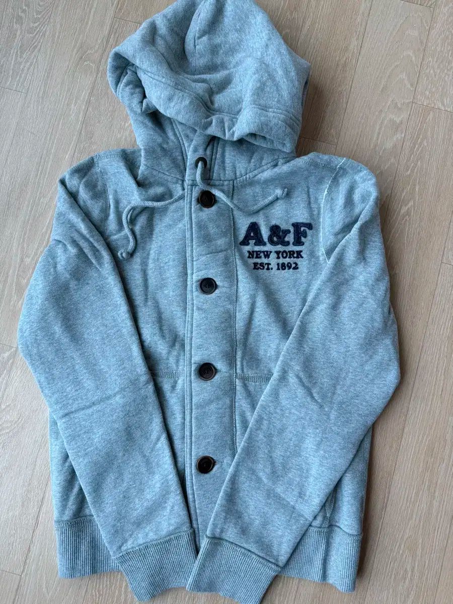 アバクロンビー フード ボタン カーディガン グレー