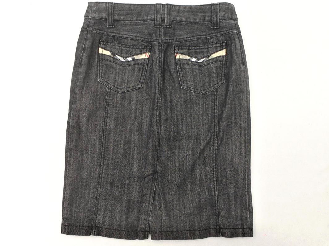☆BURBERRY LONDON☆【美品】ブラックデニム フレアスカート 48♡ BURBERRY バーバリー LONDON タイト デニムスカート size38/黒