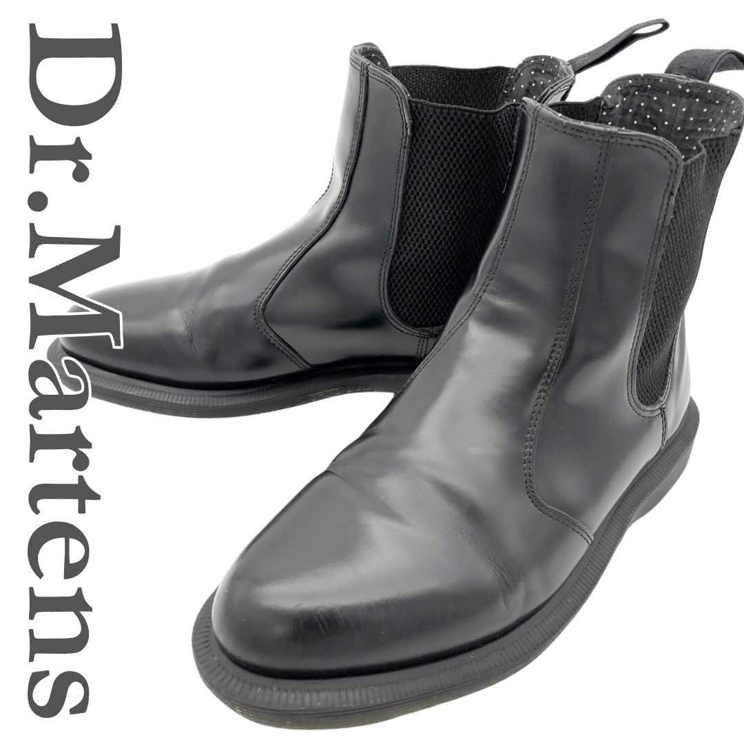 Dr.Martens FLORA チェルシーブーツ 本革 サイドゴア ブラック 1764A