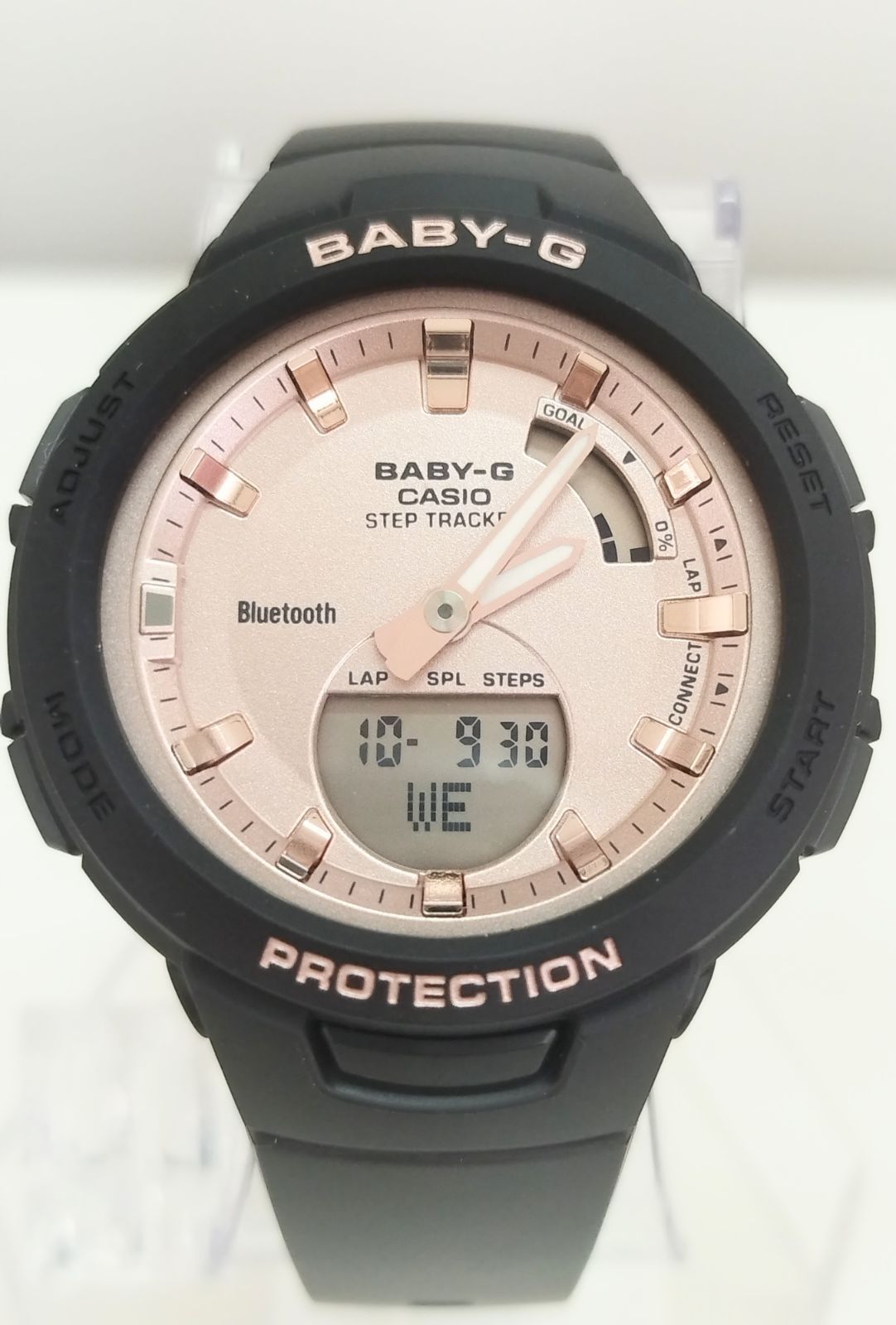 L02011□1003 海外限定カラー CASIO カシオ Baby-G ベビ－G G-SQUAD ジースクワッド Bluetooth   腕時計 ピンクゴールド×ブラック BSA-B100MF-1A