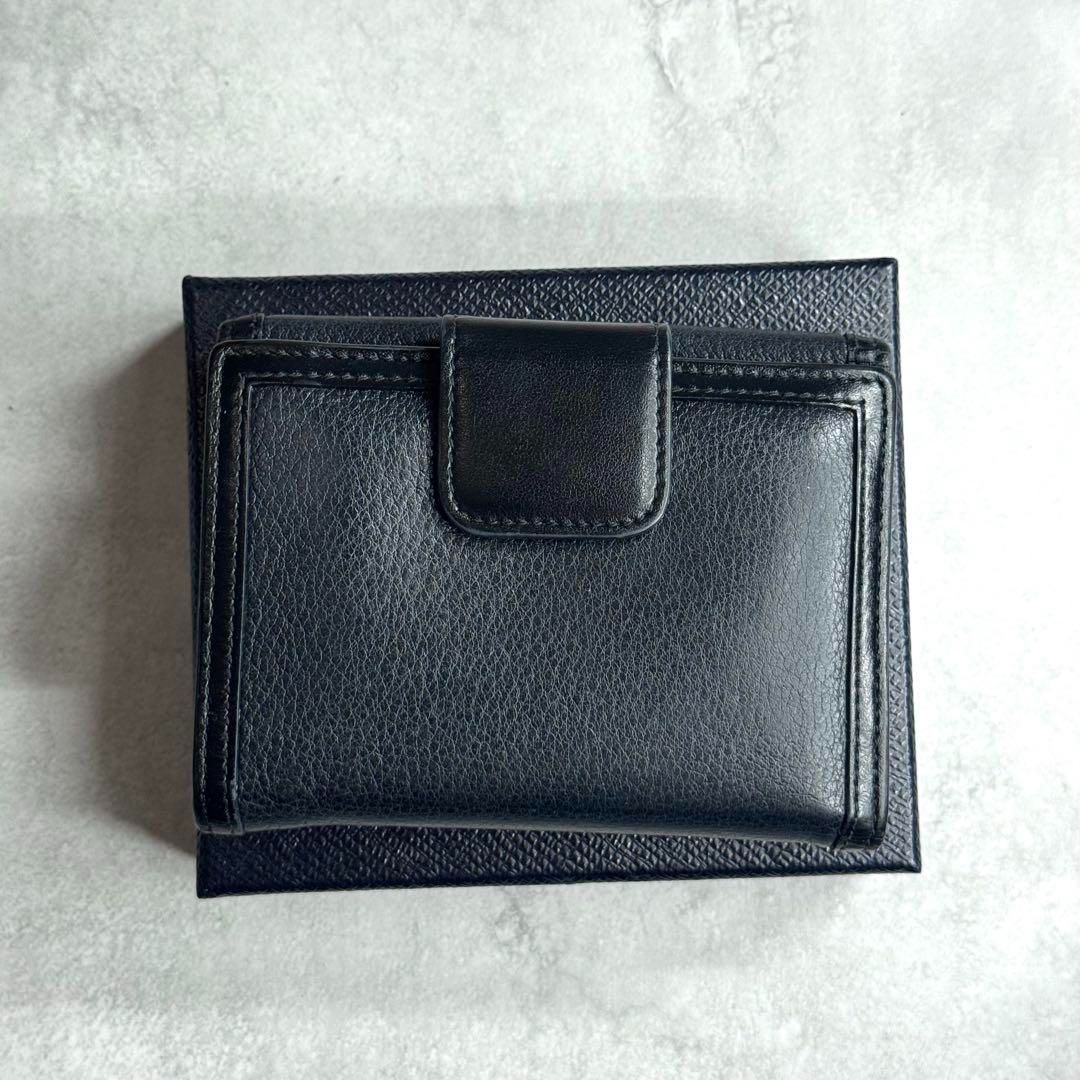 美品】PRADA 三つ折り 財布 ヴィッテロ グレインレザー ブラック ロゴ