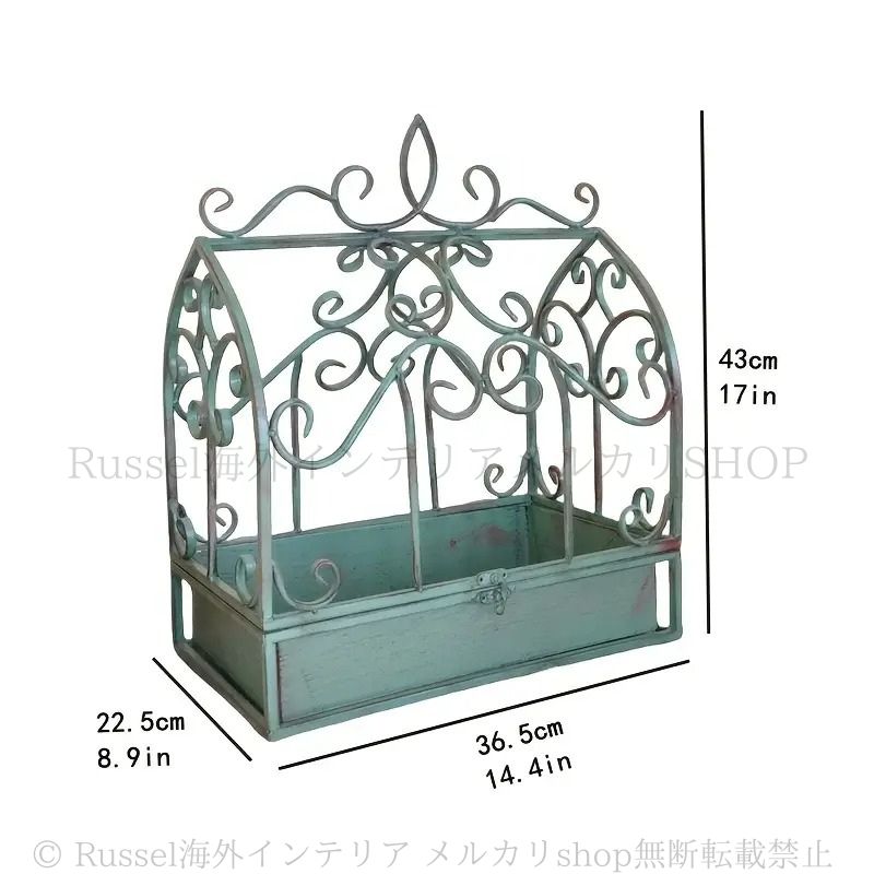 プランタースタンド ヴィンテージ調 鳥かご風 シャビー加工 シャビー
