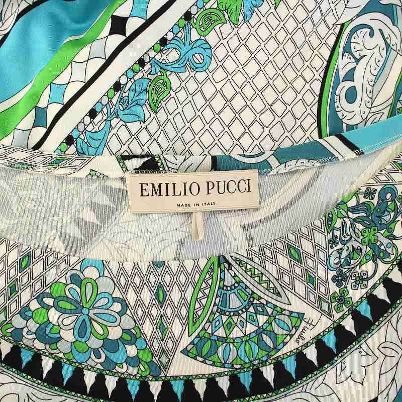 エミリオプッチ EMILIO PUCCI ワンピース ロング 総柄 長袖 シルク100